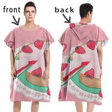 1 chiếc khăn tắm biển bằng sợi microfiber họa tiết bánh dâu tây, nhiều kích cỡ khác nhau. Hoàn hảo cho gia đình, chị em gái và bạn thân trong những kỳ nghỉ biển mùa xuân và mùa hè, du lịch và những ngày hè mát mẻ. Thiết kế dễ thương, ngọt ngào, lý tưởng để sử dụng ở bãi biển và khi đi du lịch. - A - Xem 5