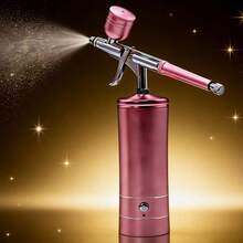 Cordless Rechargeable Airbrush Kit With Compressor Air Brush System, 0.3mm Nozzle & Cleaning Brush Suitable For Nail Art, Makeup, Painting, Decorating - Professional & Use - Pull down + Apply Powder - View 9