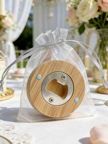 10/20/40个竹制磁性开瓶器 - 可DIY定制,雕刻或涂漆打造个性化设计,木质冰箱贴,适用于婚礼回礼、复活节圣餐礼物、毕业派对礼物、节日庆典纪念品、家居厨房、家庭聚会 - 自然简约风格,附赠礼品袋,无需电源 - 卡其色 - 查看 13