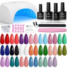 Beetles Gel Nail Polish Kit With U V Light - 80Pcs Color Enchantment 55 Colors Gel Polish Starter Kit - 20 Màu Sắc Phong Cảnh Mộng Mơ Đầy Màu Sắc - Xem 1