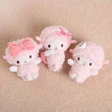 SANRIO Bino The Lamb Plush Toy, Cute Stuffed Animal, Keychain, Backpack Accessory - Pink - View 2