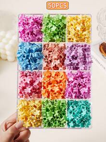 20 piezas/50 piezas/100 piezas Pinzas de pelo mini de color macaron, Pinzas de pelo lindas de princesa para niñas, Pinzas versátiles y dulces para el flequillo, Accesorios de pelo de uso diario - Multicolor - Ver 12