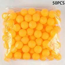 5/10/20/50pcs 40mm Matte Yellow & White Durable PP Material Rust-Proof Table Tennis Balls, Suitable For Adult Practice And Recreation - Multicolor - View 2