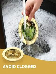 Gold Sink Strainer Set, Multi-Functional Sink Drain Catcher To Prevent Clogging - Multicolor - View 6