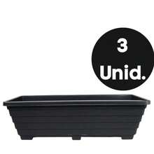Vaso Floreira Jardineira Preta 40 cm - KIT 3 unidades - A - Visão 5