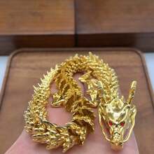 2026新款！金色合金中国龙——精美工艺收藏品。东方龙桌面摆件。幸运符，雕像摆件。中国龙摆件，金属艺术品，爱好者必备！史迪奇玩具 旅行玩具 课堂减压玩具 迷你玩具 洗澡玩具 圣诞文具 减压球 - 彩色 - 查看 1