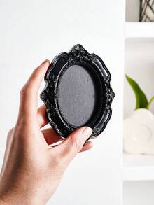 1件裝黑色歐式3D花卉圖案裝飾掛框，樹脂材質手工彩繪DIY牆飾掛飾，照片裝飾相框，洛可可牆掛框，浮雕框，不規則框，軟裝飾框，適用於居家、聚會、派對、節日慶祝等牆面裝飾道具，居家照片裝飾展示與攝影道具裝飾 - 黑色 - 查看 12