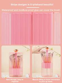 36PCS Makeup Tool Set Includes: 25PCS Makeup Brush Set+2PCS Makeup Sponge+4PCS Triangular Powder Puff+4PCS Mini Makeup Sponge+1pc Storage Bin - Multicolor - View 3