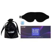 HealthA2Z Sleep Eye Mask Heat-Bonded Technology Easy To Adjust Ideal For Meditation Yoga Travel Nap Insomnia Black - 黑色 - 查看 2