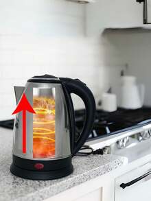 Coffee Maker, Teapot, Electric Kettle Device, Stainless Steel Easy To Clean Red And Blue Indicator Lights Tea, Coffee And Home Cooking One Button On, Simple And Practical Protection Device With Automatic Power Cut-Off. - Silver - View 4