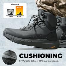 Men's Tactical Hiking Boots Lightweight, Cushioned Sole For All-Day Comfort, Side Zipper For Easy On/Off, Motorcycle Combat-Style, Military-Inspired, 8-Inch Boots With Arch Support – Terrascope - 灰色 - 查看 3