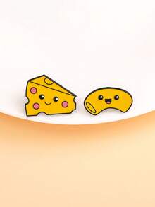 1/2个可爱黄色软奶酪胸针，俏皮弯曲的逼真奶酪造型，清新百搭，可别在毛衣、外套、背包、鞋子上。 - 彩色 - 查看 5