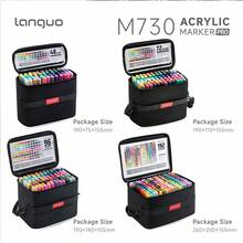 Ensemble de stylos marqueurs acryliques Languo M730 PRO, 48/72/96/192 couleurs avec sac de rangement, pointe de pinceau souple de 1-5 mm, pigment lisse à séchage rapide, haute couverture et imperméable, convient pour le croquis, la coloration, le contour, les arts et l'artisanat DIY, fournitures artistiques de qualité pour étudiants - Ensembles - Voir 13