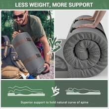 CumbreX™ Air and Foam Self Inflating Sleeping Pad Built-in Electric Pump 4" Ultra-Thick Memory Foam Camping Mattress with Pillow Double Camping Pad 4-Season R-value 9.5 Camp Mat for Travel Full - Greenpump del Ejército - Ver 7