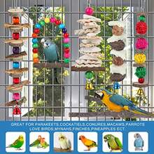 Bird Perch Bird Toys Parakeet ToysBird Cage Accessories Wooden Chew Toys Perch Stand For Parrot Conure Cockatiel Lovebird Parrotlet Budgie Finches And Other Small To Medium Sized Birds - Multicolor - View 5