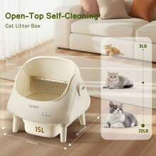 Cat-Ear Automatic Self-Cleaning Cat Litter Box – Smart Sensors, APP Control & Health Monitoring, Low Noise, Odor Control, Easy Clean, For Multi Cats, Large Cats, Modern Pet Homes,Cat Stuff - US B Type Plug(110-127V) - View 2