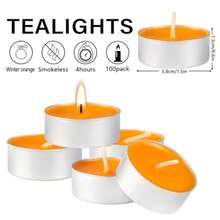 100 Pack Scented Tealight Candles 4 Hours Winter Orange Aromatherapy Candles for Votive Home Wedding Holiday and Emergency Orange - naranja - Ver 5