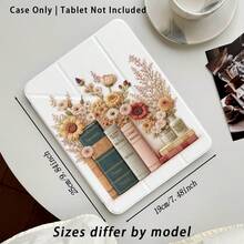 Acrylic Crystal Painted Tablet Protective Case With Stand, Compatible With Samsung A9/A9+/S9/S9FE/A11/A11+/S11/S10 FE/S10 FE+/S10 Lite And Apple A16 2025, Air 11/13, M3 2025, Mini 7 A17, Pro 2024, Air 11/13, M2 2024, Pro 11/13, M4 2024, As Well As Popular Models From, Honor, Etc. Book And Plant Patterns, Foldable And Anti-Bending. - Multicolor - View 3