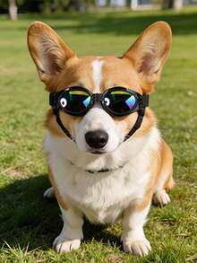 Foldable Pet Fashion Sunglasses, Suitable For Small And Medium Dogs, Adjustable Strap, Multi-Functional Anti-Wind Protective Goggles, Suitable For Outdoor Driving And Cycling, UV Protection And Dust-Proof, Protect Pet Dog Cat Eyes, Pet Dog Birthday Sunglasses Accessories - Multicolor - View 6