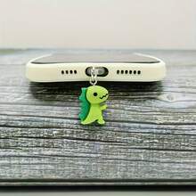 1个绿色恐龙树脂防尘塞，适用于iOS Lightning/Type-C接口 - 彩色 - 查看 12