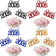 12 Pcs Class Of 2026 Graduation Decorations, Table Centerpieces Grad Cake Topper Party Favors, Graduation 2026 Party Supplies For Table Decor (Black & Double-Sided) - C-Orange - View 2