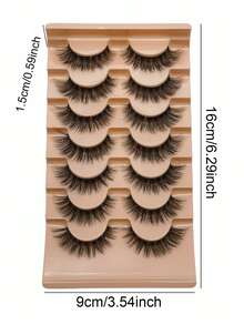 7 Pairs Of Naturally Slender False Eyelashes, Handmade 3D Curls For Easier Wearing, Fashionable Makeup Effect For The Whole Day - View 2