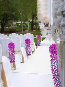 1 pièce / 2 pièces Vigne d'orchidée artificielle avec papillon. Décoration de mariage pour lieux de réception. Matériaux décoratifs muraux pour la maison, chambres à coucher, salons, salles de bain. Jardin extérieur. École. Fournitures pour fête d'anniversaire, décorations de fête. Cadeaux. - Voir 3