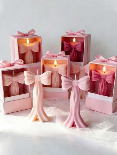 1pc Reusable Silicone Bowknot Candle Mold, Easy To Clean, Suitable For DIY Candle, Soap And Epoxy Resin Art Crafts, Great For Home Decor And Gifts For Valentine's Day, Easter, Mother's Day, Wedding Season, Birthday
