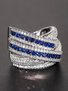 1 chiếc nhẫn Cubic Zirconia lộng lẫy dành cho nữ, thích hợp làm quà tặng đám cưới, lễ đính hôn, kỷ niệm, tiệc tùng hoặc ngày Valentine. - 1 # - Xem 3