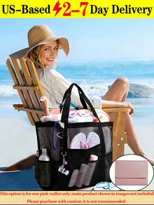 Large Capacity Waterproof Beach Bag, Portable Mesh Beach Bag, Lightweight Collapsible Beach Bag, Portable Travel Bag, Mesh Beach Bag Swim Tote Bag, Multifunctional Shoulder Shopping Bag Handheld Beach Mesh Hollow Out Bag Hollow Bag, Summer Beach Toy Storage Bag, Bath Swimming Large Capacity Storage Bags, Bathroom Bag & Shoulder Handbag For Travel Vacation Beach Cruise Essentials , Beach Bag, Holiday, Suitable For Bathroom Toy Storage,Swimming And Fitness,Family Travel, Vacation, Holiday, Beach, Camping &Hiking,Perfect For Summer, Vacation & Beach, Hottest Beach Bags[US Local Warehouse] - 彩色 - 查看 16