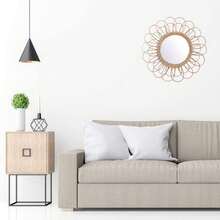 Atmosphera Rattan Flower Mirror D56 - Beige - View 6