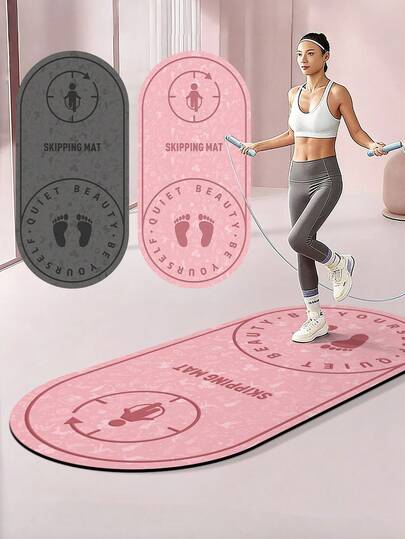 1 tấm thảm nhảy dây chống trượt, thảm yoga, thảm tập nhảy dây mềm mại, bề mặt chống trơn trượt, thích hợp cho các bài tập thể dục cường độ cao, rèn luyện thể chất, định hình vóc dáng, giảm cân - Bảo vệ sàn nhà, dễ sử dụng.