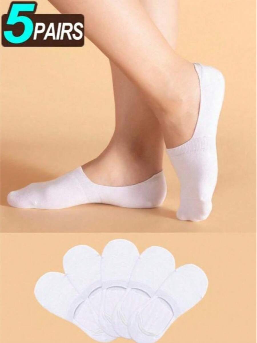 5/10 Đôi tất cổ ngắn màu trắng dành cho nữ, tất ngắn thời trang bằng chất liệu cotton nguyên chất thoáng khí, che phủ nửa chân. - trắng - Xem 1