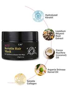 水解蛋白假发护理发膜，适用于合成和天然假发，柔顺抗毛躁，保湿滋润，清洁并延长假发使用寿命，假发护发素，修复受损发质，深层滋养，呵护假发 - 其他 - 查看 5