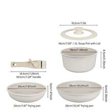 ABKOK 5pcs/8pcs Set Non-Stick Cookware Set With Detachable Handles, Suitable For All Stovetops, Essential Kitchenware With Heat Resistant Handles - View 11