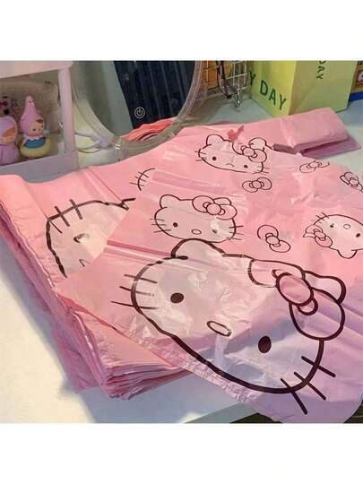 SANRIO 30개 산리오 진루이 옥견 키티 고양이 패턴 플라스틱 쓰레기 봉투, PET 재질, 다용도, 일회용, 거실, 침실, 욕실, 주방에 적합, 카툰 디자인, 선물 및 보관 가방, 결혼 장식, 홈 데코, 파티 장식, 생일 졸업 장식, 싱글 걸 다용도, 개학 용품, 사무실, 기숙사, 화장품, 스킨케어 및 사무용품에 적합, 다양한 시나리오에 적용 가능