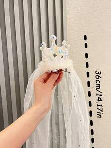 Fashionable Mesh Crown Headband, Elegant Princess Birthday Hair Accessory - Multicolor - View 7