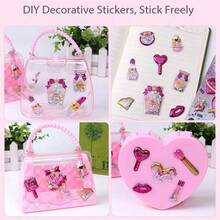 可重复使用的3D闪光金色亮片贴纸，热压亮片贴纸，适用于剪贴簿、日记、相册、信封、DIY工艺品，卡通浮雕3D贴纸，趣味可爱水晶贴纸（随机款式） - 彩色 - 查看 4