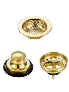 Gold Sink Strainer Set, Multi-Functional Sink Drain Catcher To Prevent Clogging - Multicolor - View 7