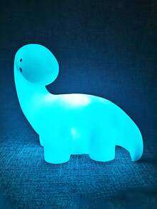 1pc Dinosaur Shaped Night Light, Battery Powered, Cute Silicone Night Light For Kids, Baby Care Lamp, Bedside Table Decor Light, Suitable For Children's Bedroom, Living Room, Office, Holiday Decoration - Warm White Light - View 9