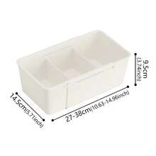ZUKI Drawer Organizer Box For Home, Retractable Sorting, Kitchen Compartments, Underwear, Desktop Cutlery Storage Box, Sorting Sock Box - White - View 9