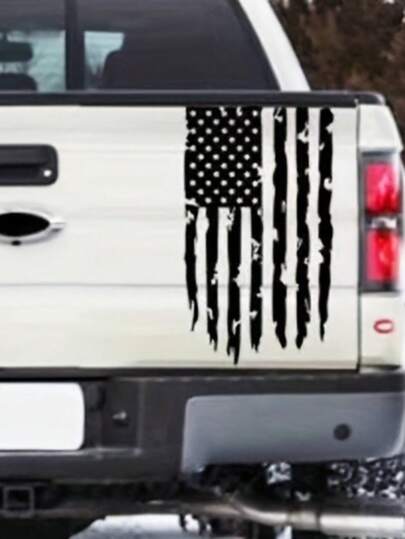 1 miếng dán xe hình cờ Mỹ, decal vinyl tự dính, phụ kiện xe hơi, miếng dán trang trí ngày Quốc khánh 4 tháng 7.