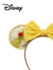 Disney 1件黄色+红色亮片花朵发箍，节日派对头饰，趣味拍照道具，适合生日派对、复活节活动、主题派对，可爱蝴蝶结卡通发饰，公主装扮装饰发带发箍发箍头饰 - 彩色 - 查看 2