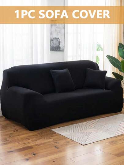 1 pieza Funda de sofá de unicolor, funda de sofá ligera y a prueba de polvo de poliéster minimalista moderna + 1 pieza Funda de almohada a juego sin relleno, para uso casual en todas las estaciones