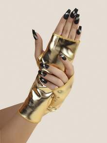 1 đôi găng tay thời trang đa năng màu đỏ đính sequin, thích hợp cho biểu diễn sân khấu, tiệc tùng, sự kiện trang trọng, giữ ấm, du lịch, lễ hội, cắm trại. - Vàng - Xem 3