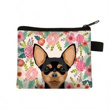 1个可爱狗狗动物印花零钱包，涤纶卡包，简约时尚方形零钱收纳袋 - 彩色 - 查看 13