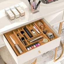 1 Pc Kitchen Expandable Bamboo Drawer Organizer Kitchen Organiser Adjustable Cutlery Tray For Kitchen Utensils, Flatware,Silverware, Jewelry Box, Storage Box - Nhiều màu - Xem 3