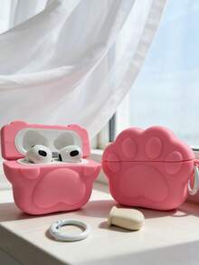 1pc 3D Cat Paw Popsicle 4th Gen/ Pro 3rd Gen Protective Case, New Apple Wireless Bluetooth Earphone Case, Cute Cartoon 1/2 Gen Earphone Cover, Pro 2nd Gen Anti-Drop Earphone Box (Earphones Not Included) - Pink - View 5