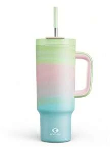 Cốc 40 Oz Có Quai Và Ống Hút, Cốc Cách Nhiệt Chống Rò Rỉ 100% Có Nắp Và Ống Hút, Cốc Du Lịch Bằng Thép Không Gỉ, Giữ Lạnh Trong 34 Giờ, Thân Thiện Với Giá Để Cốc Trên Xe Hơi - Nhiều màu - Xem 26