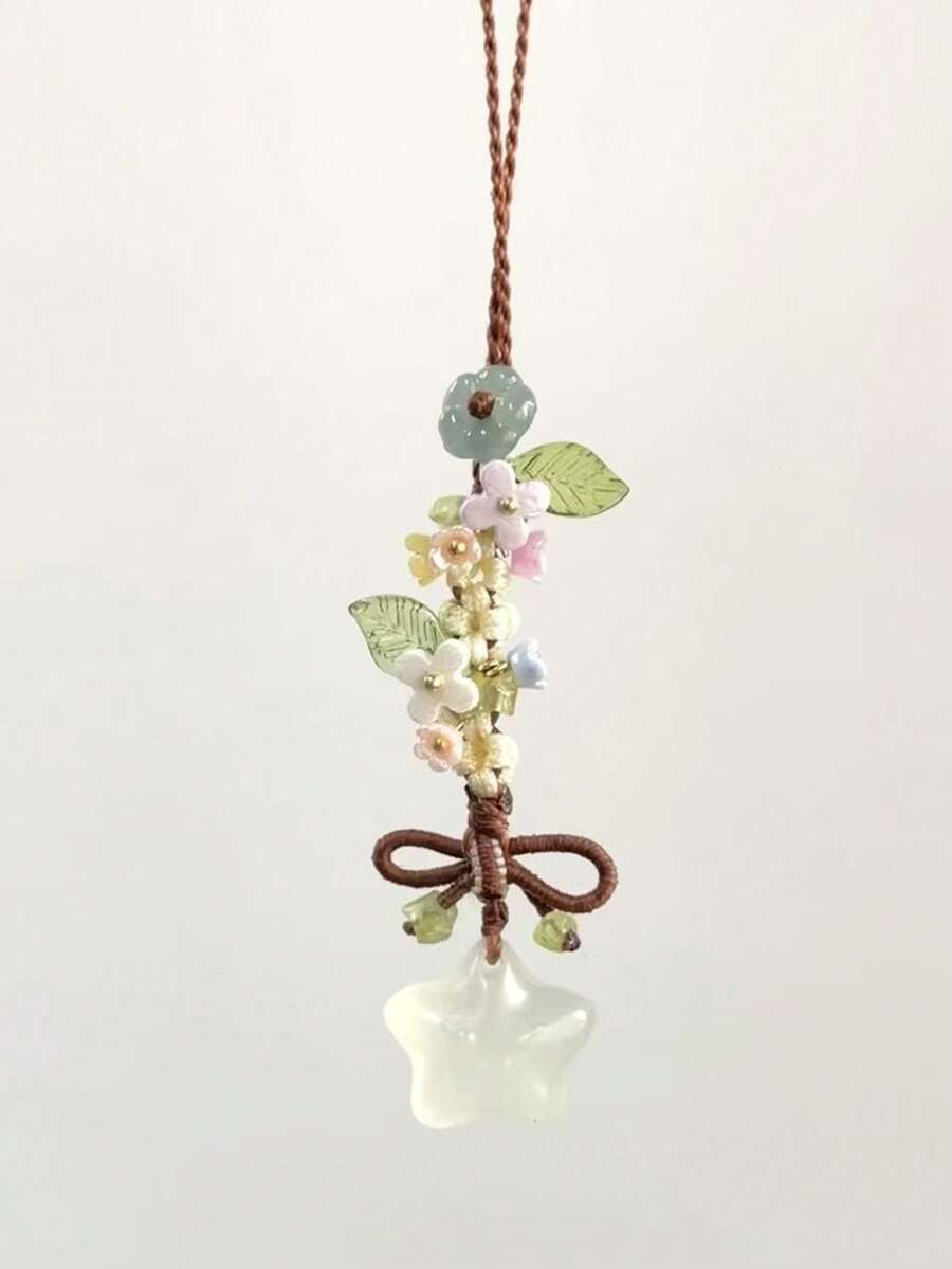 1 Pc Star, Blossom, Bowknot Mobile Phone Hanger Cord, CCD Camera Pendant, Bag Pendant, Retro Versatile Fashion Small-Style Handmade Mobile Phone Chain Pendant, Suitable For Women's Daily Use, Compatible With Android Systems And Most Smartphones, Is A Gift For Mothers, Family Members, Friends, Birthdays, Festivals, Mobile Phone Chain - Multicolor - View 1